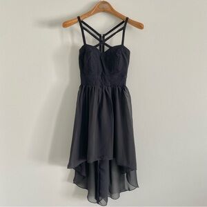 Trixxi High Low Whimsical Corset Black Dress